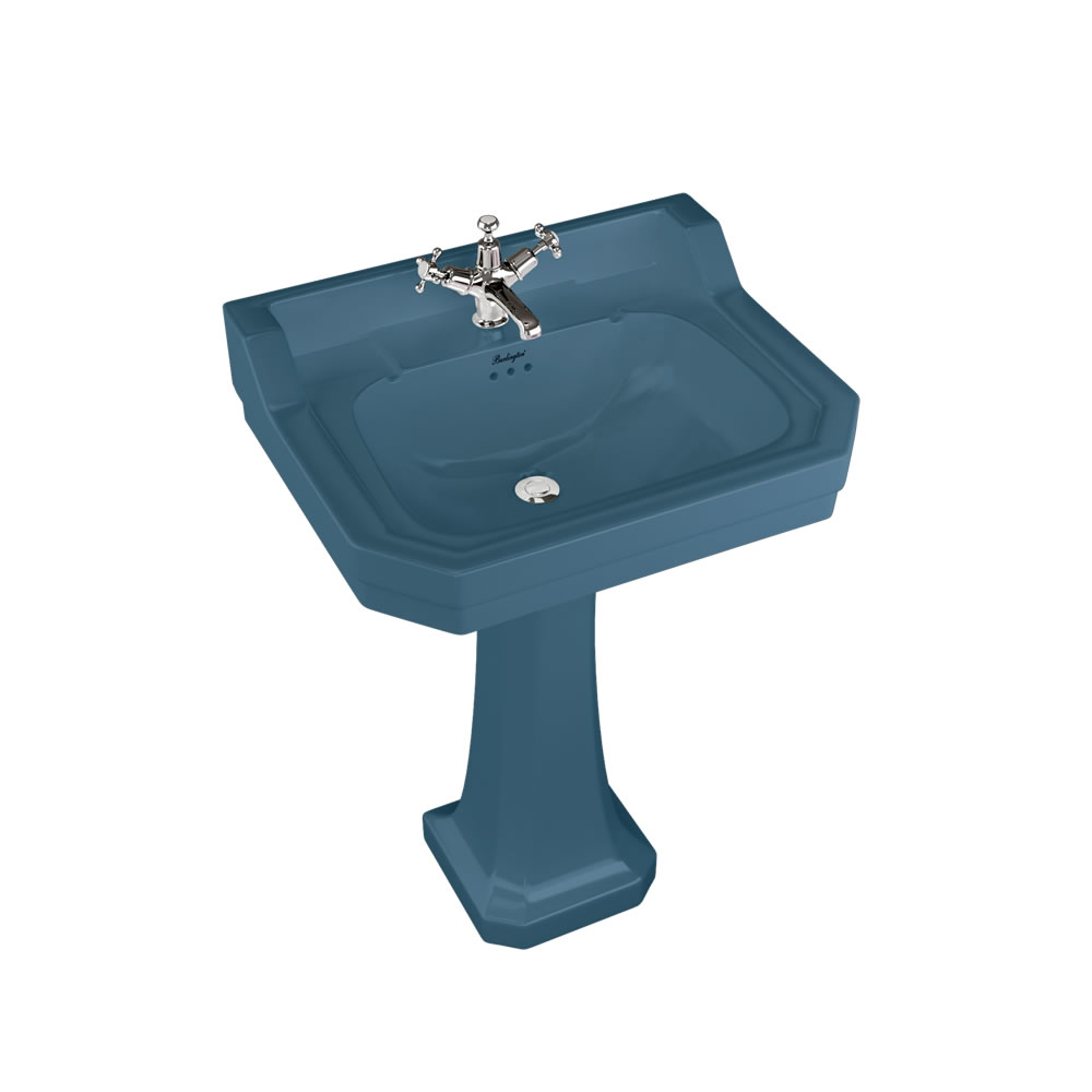 Bespoke Alaska Blue Edwardian 61cm Basin with Standard Pedestal